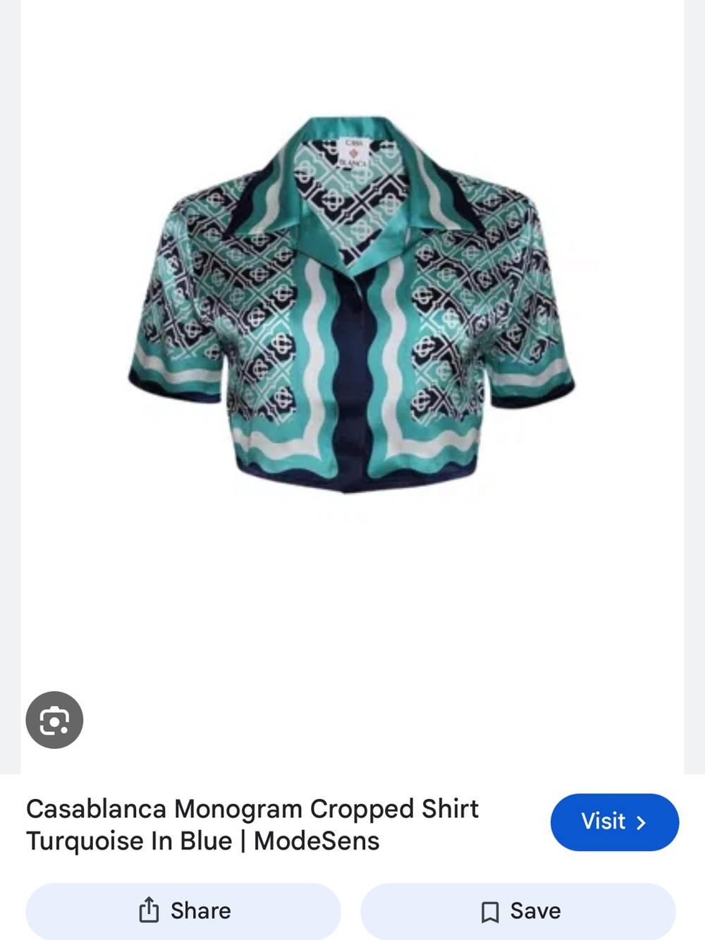 Casablanca Turquoise & Navy Monogram Crop Top
I have the matching pants too